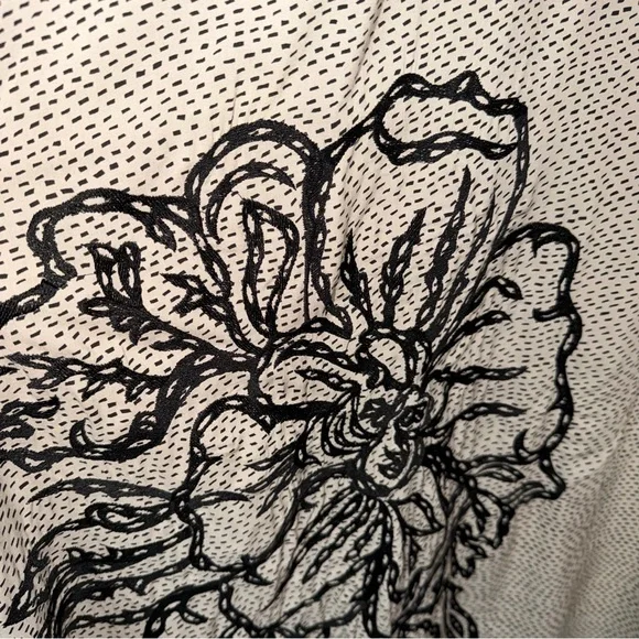 Anthropology Ranna Gill Cream Halter Maxi Dress with Black Floral Embroidery XS - Picture 7 of 12